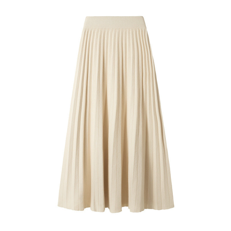 Pleated Mid-length Elegant Skirt