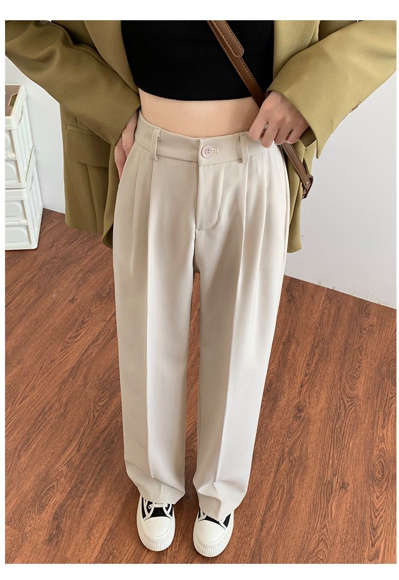 High-grade Loose Wide Leg High Waist Casual Straight-leg Suit Pants