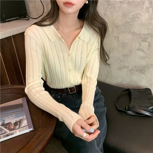 Women's knitted cardigan top