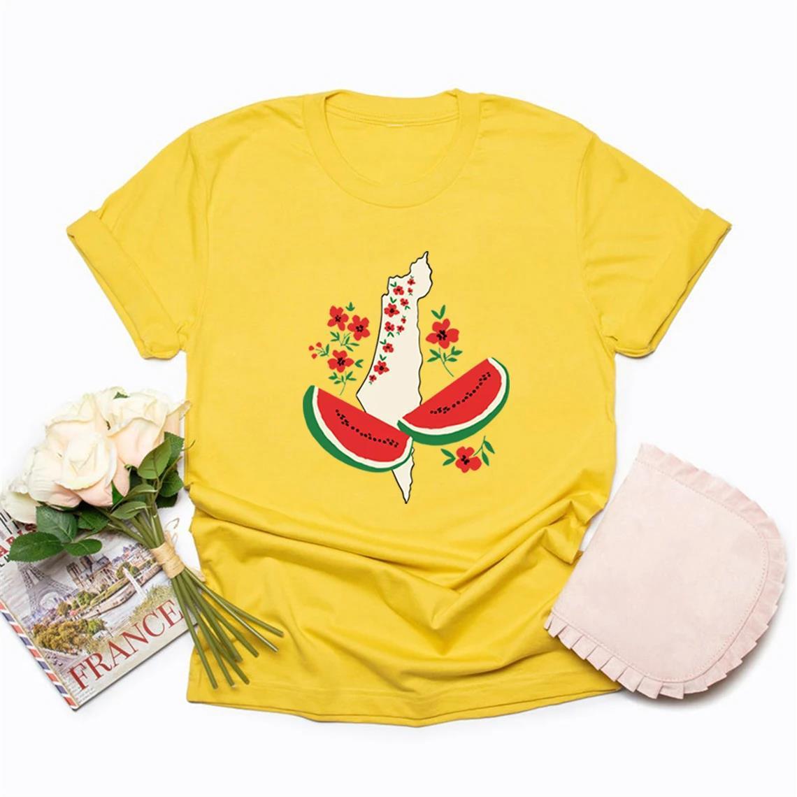 Pullover European And American Style Street Fashion Watermelon Printing Short Sleeve