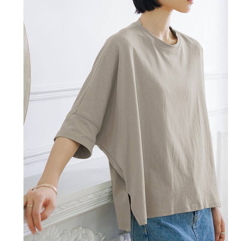 Loose-fitting Pure Cotton T-shirt Women's Large Version