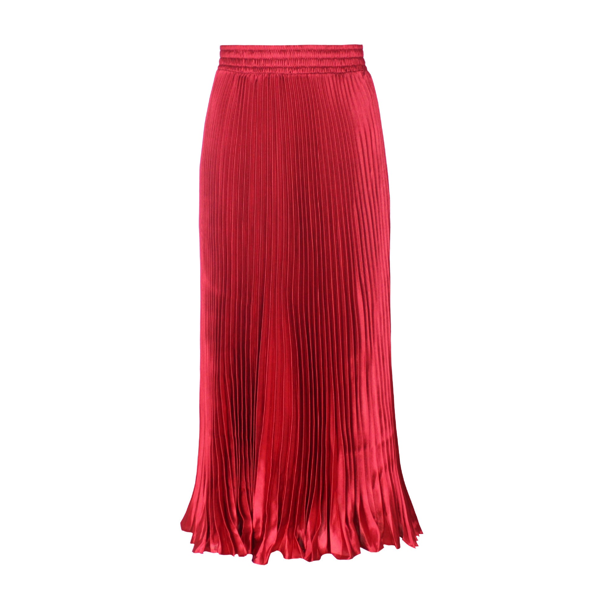 Satin Metallic Organ Pleated Skirt