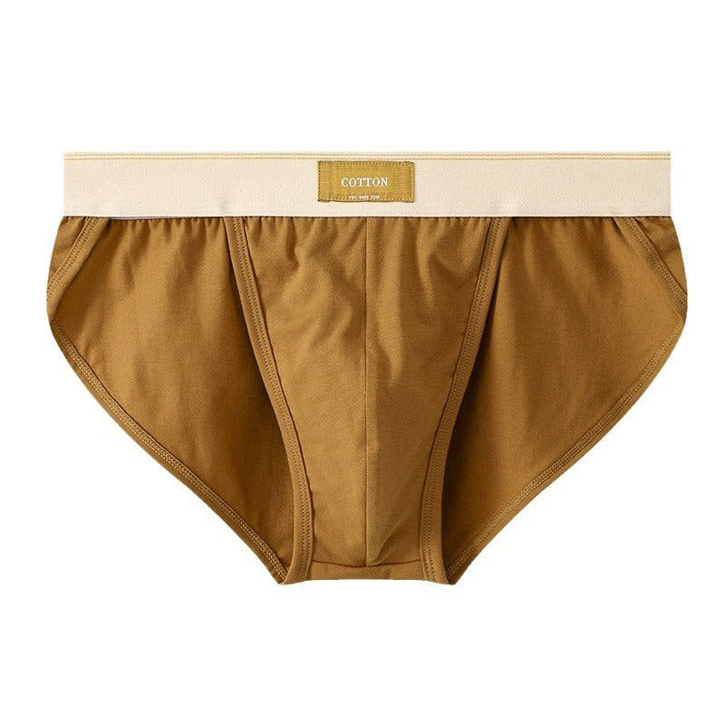 Loose Men's Solid Color Cotton Briefs