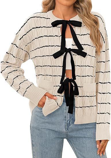 Women's Knitted Cardigan Tied Top