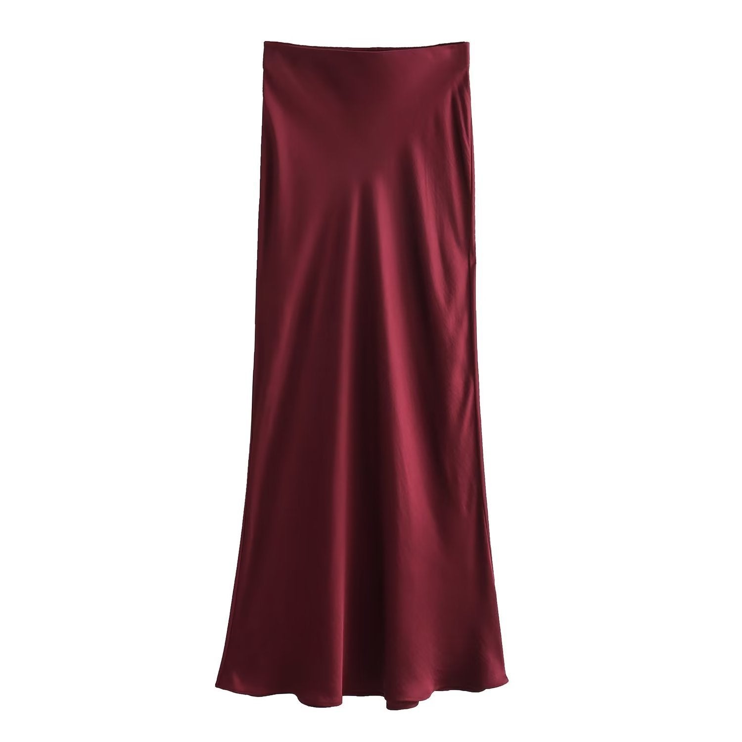 Foreign Trade Wholesale Women's French Fashion Silk Satin Texture High Waist Skirt