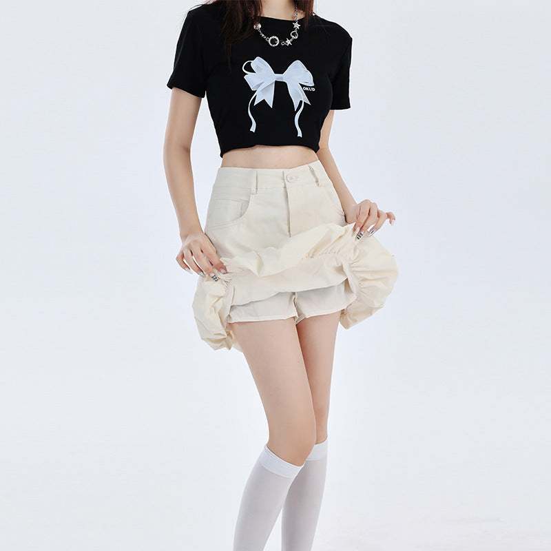 High Waist Slimming A- Line Casual Skirt