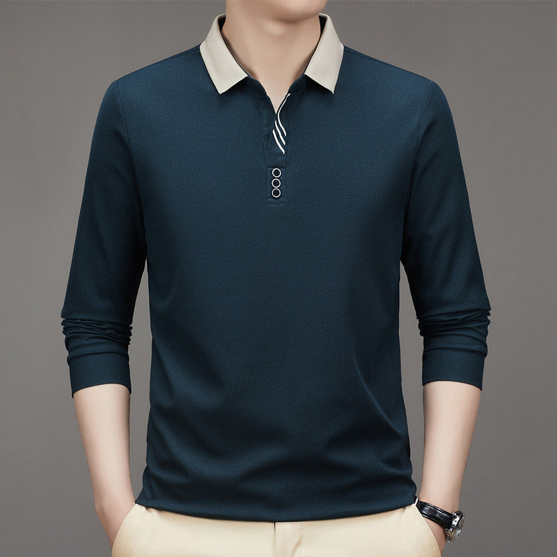 Men's New Polo Collar Casual Base Long Sleeve