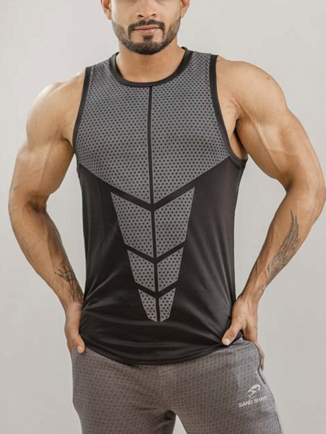 Men's Sports Fitness Waistcoat Printed Running Basketball Quick-drying Vest