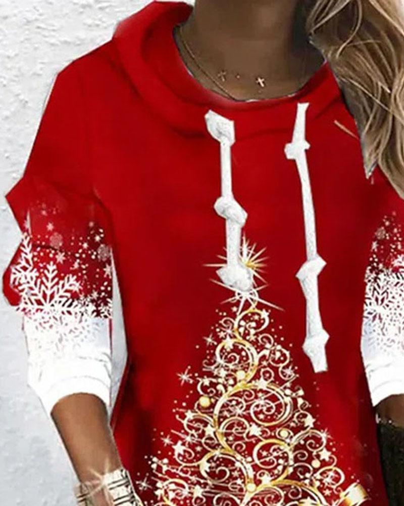 Spring Christmas Casual Loose Long Sleeve Dress