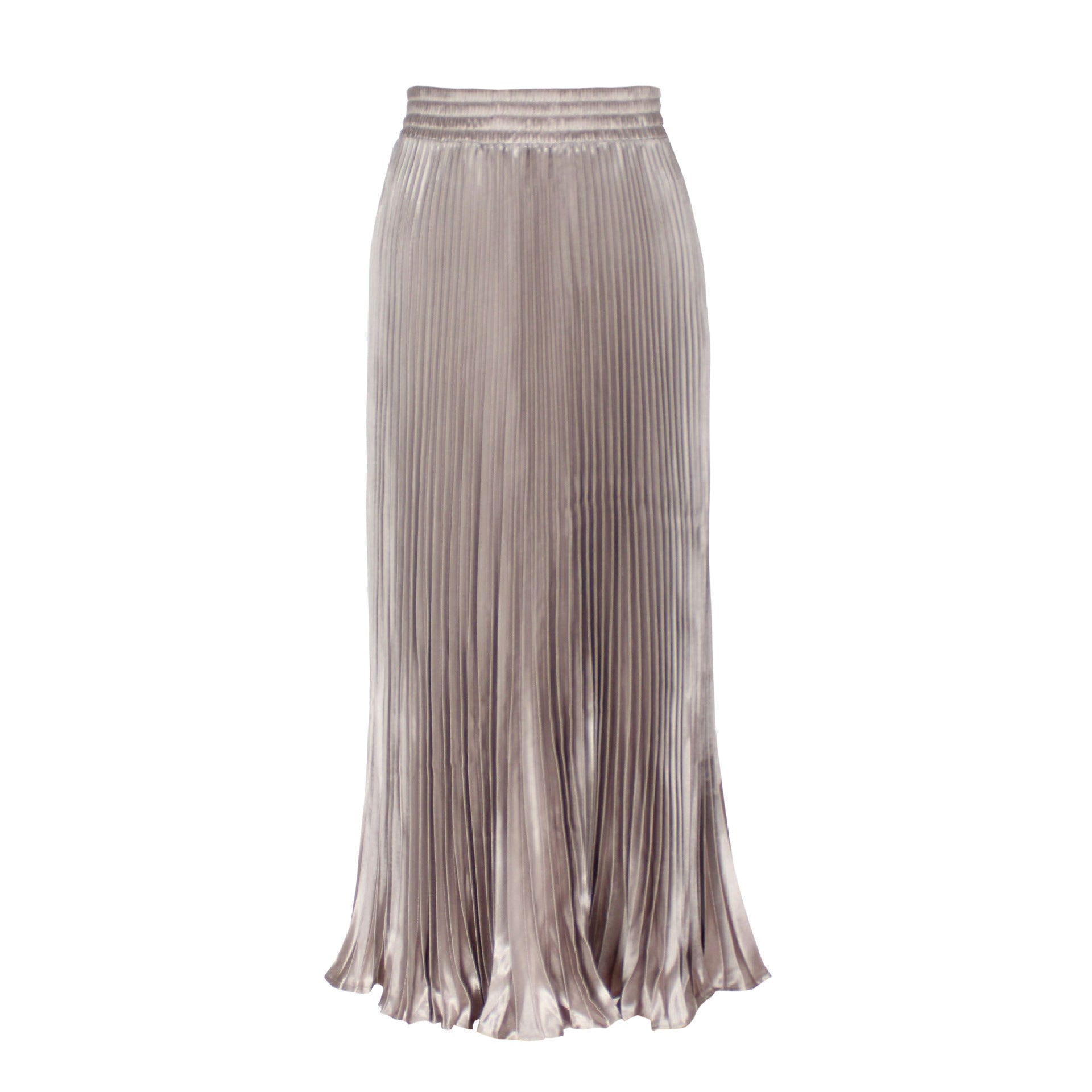 Satin Metallic Organ Pleated Skirt