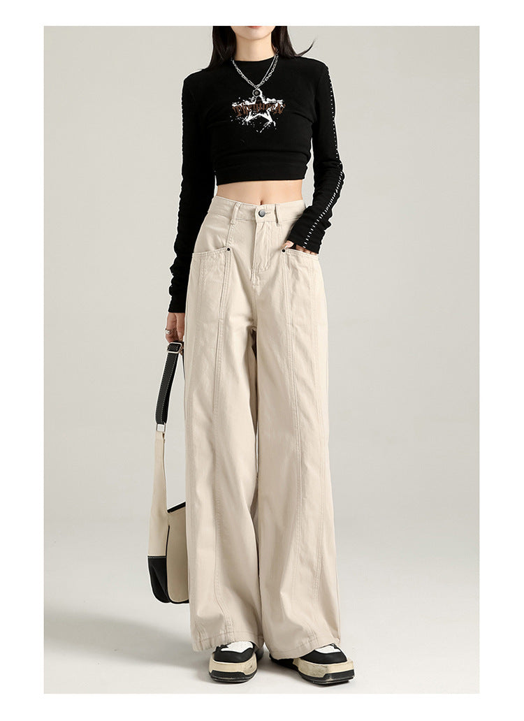 Personalized Street Style Loose Denim Trousers