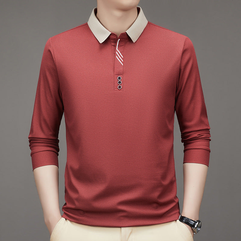 Men's New Polo Collar Casual Base Long Sleeve