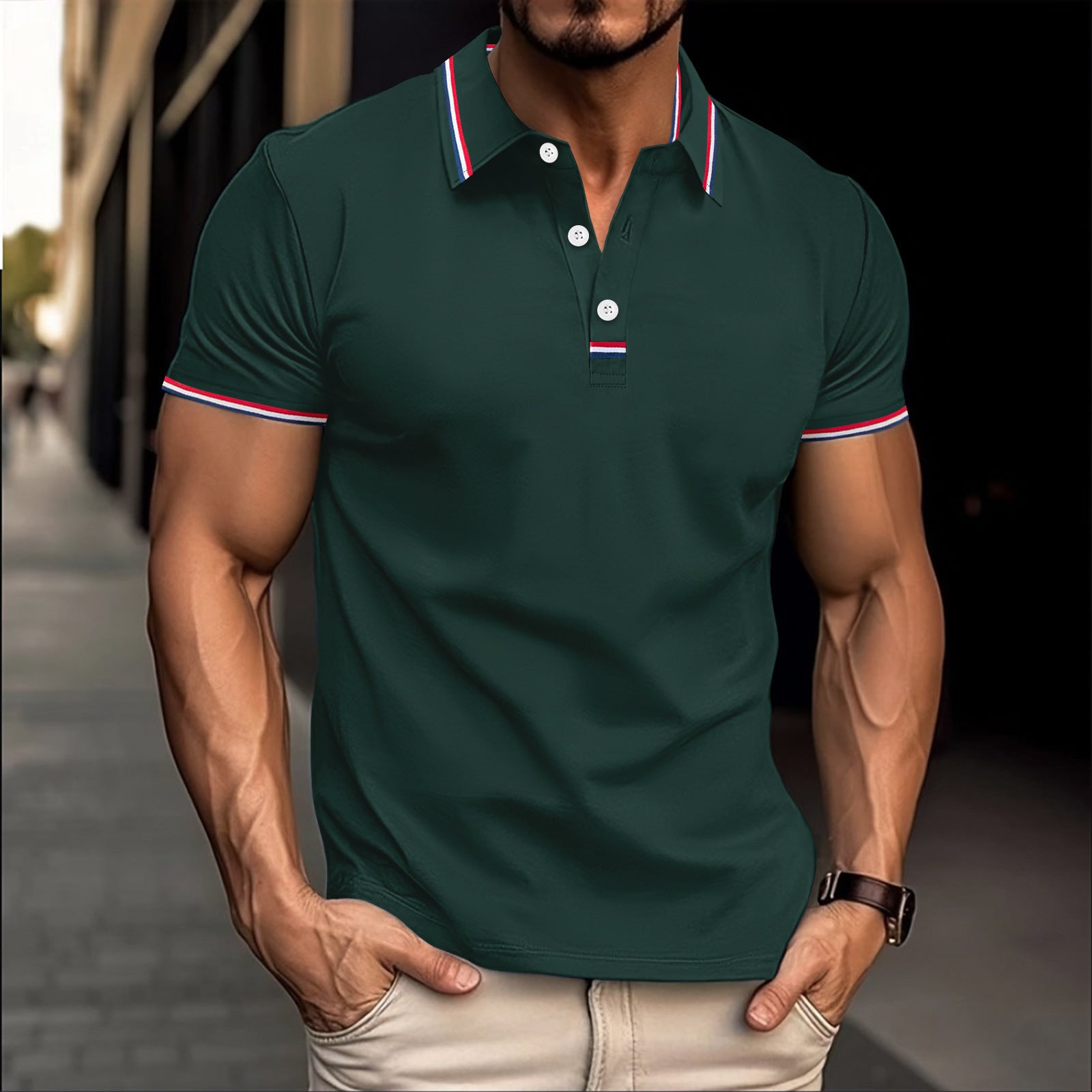 Pull Button Versatile T-shirt