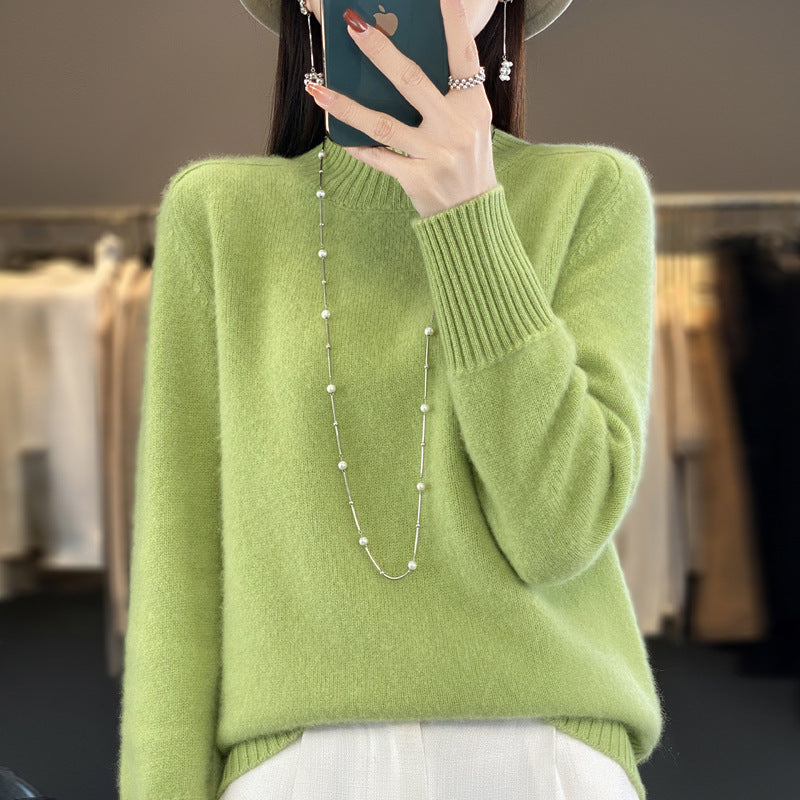 Women's Half Turtleneck Keep Warm Pure Color Cashmere