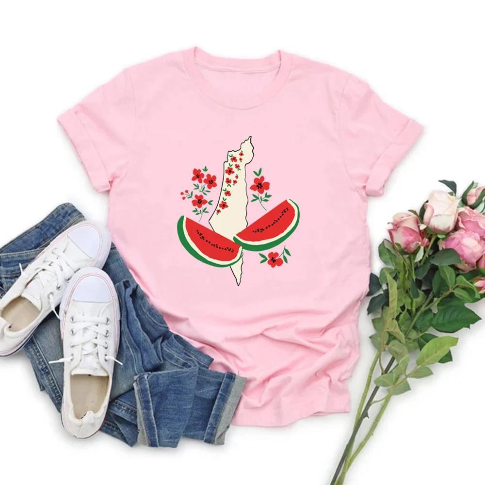 Pullover European And American Style Street Fashion Watermelon Printing Short Sleeve