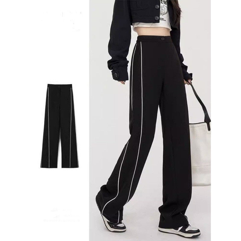 Women's Fashion Loose High Waist Straight Casual Sports Pants