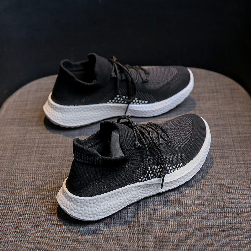 Breathable Fly knit Shoes Platform Running