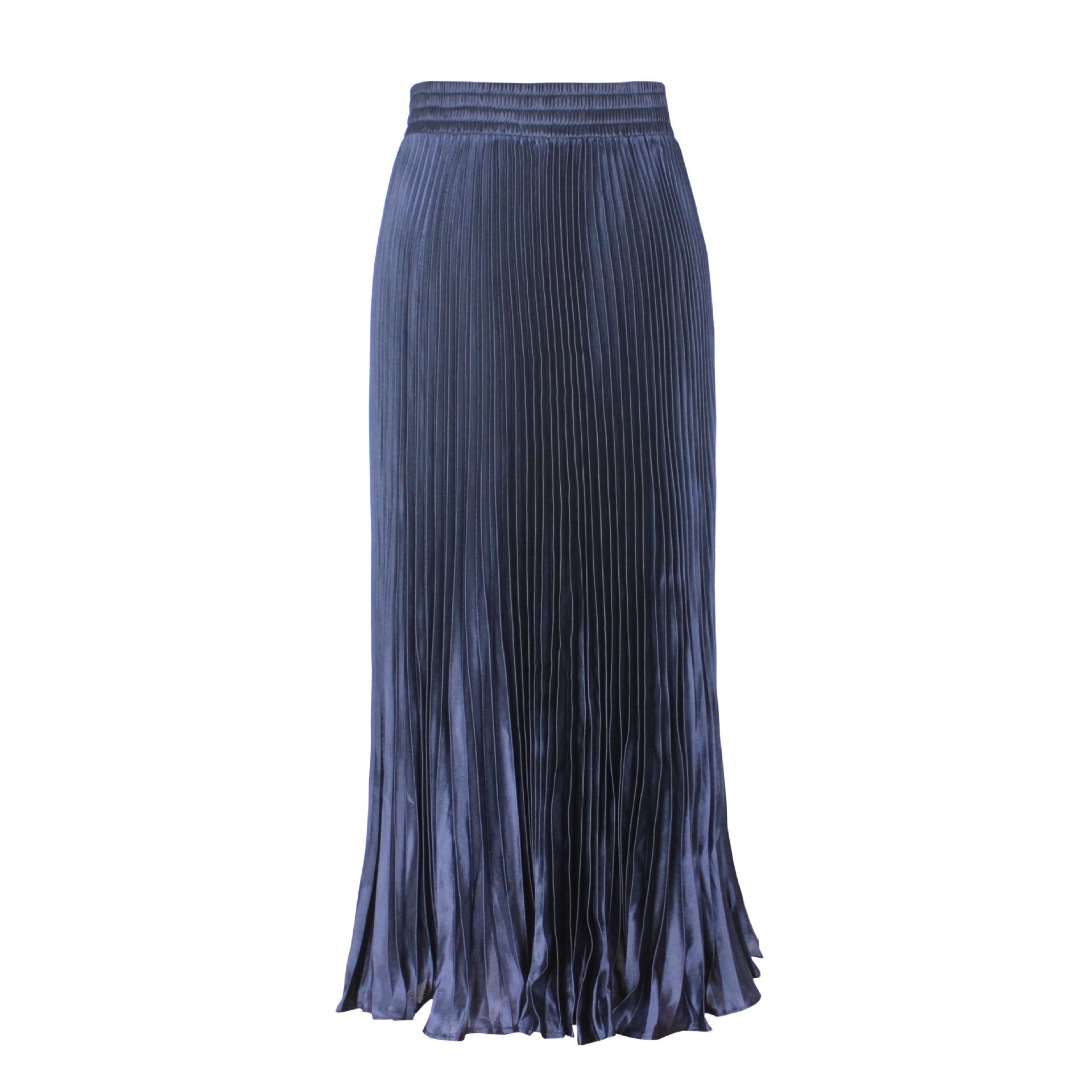 Satin Metallic Organ Pleated Skirt