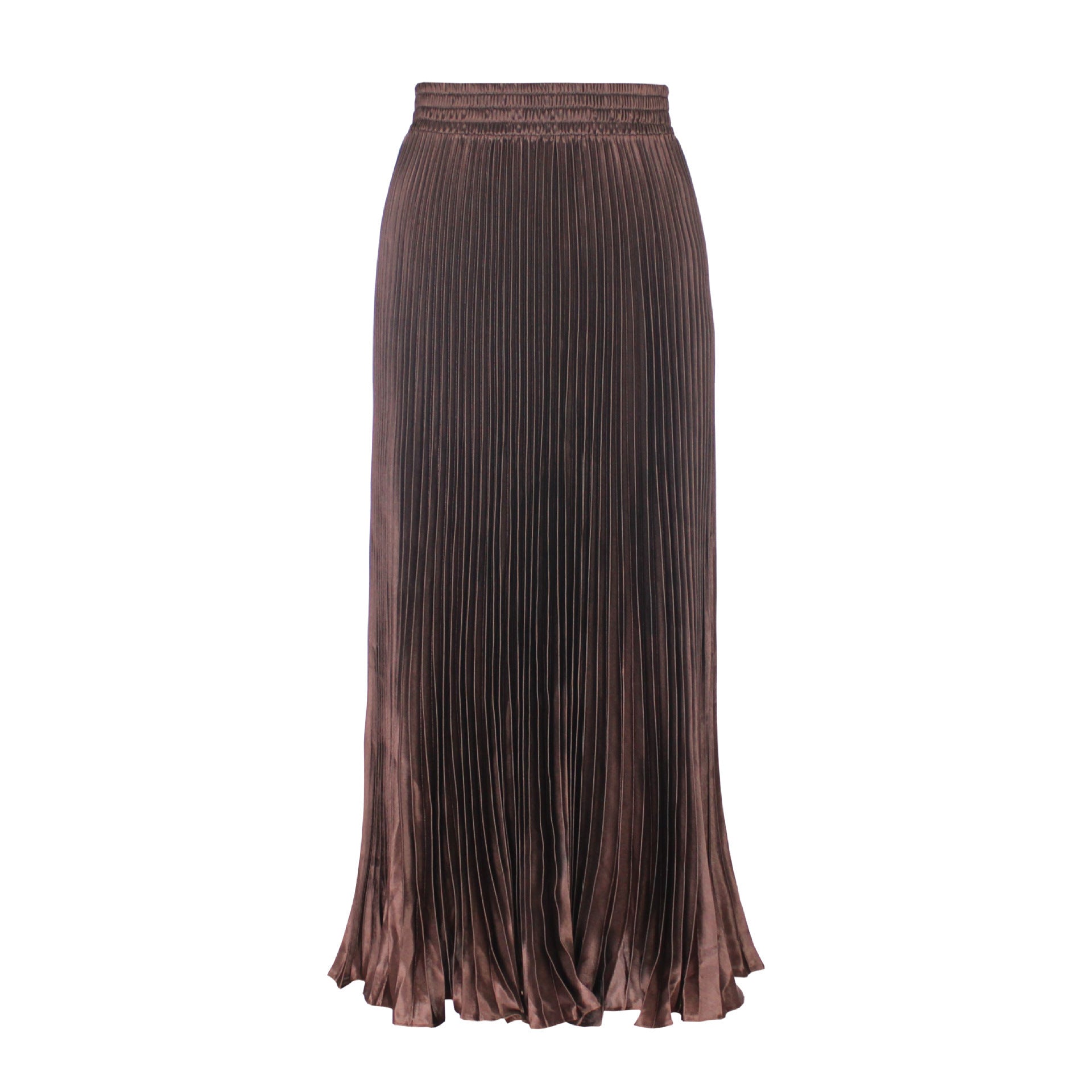 Satin Metallic Organ Pleated Skirt