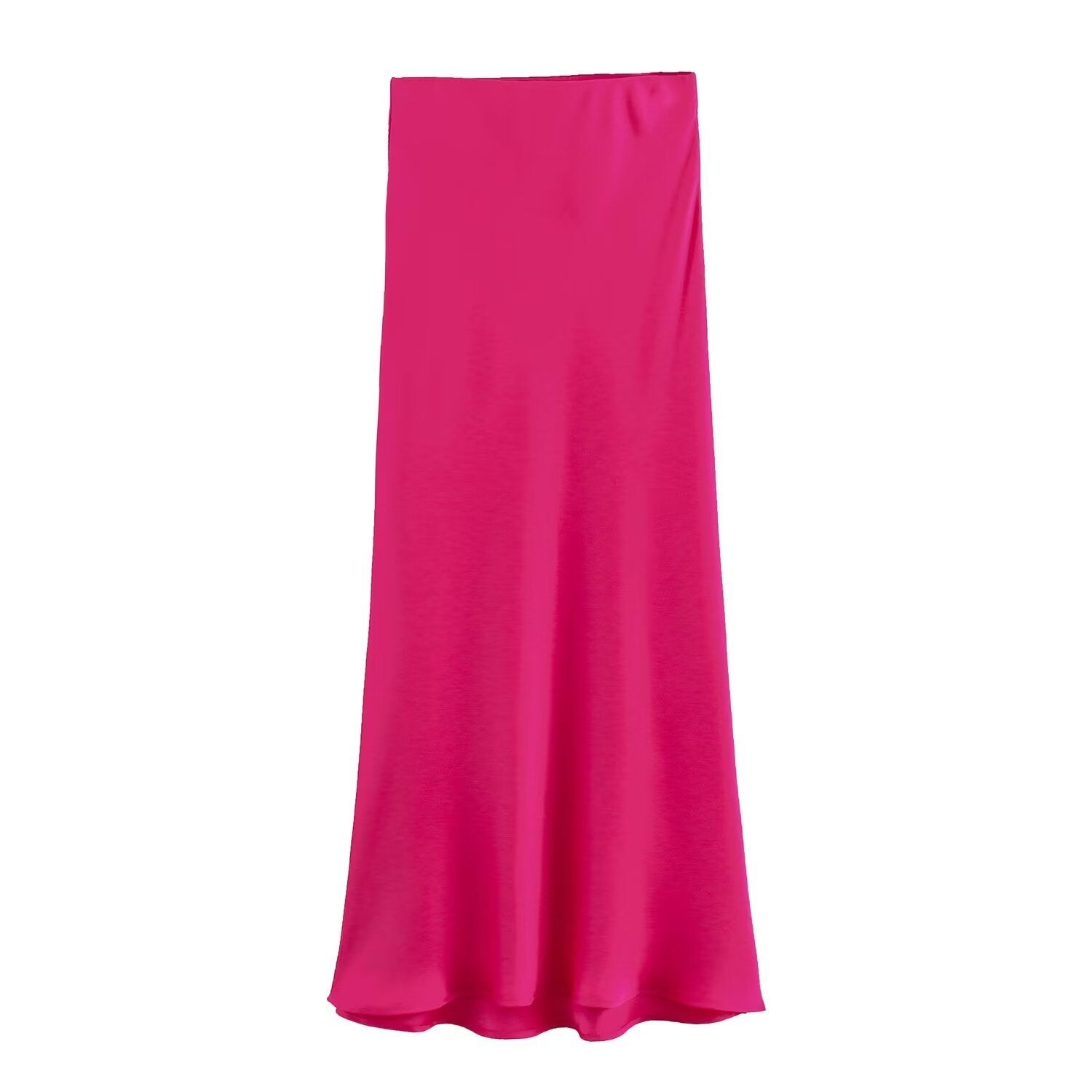 Foreign Trade Wholesale Women's French Fashion Silk Satin Texture High Waist Skirt