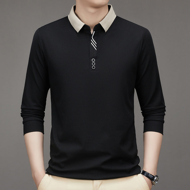 Men's New Polo Collar Casual Base Long Sleeve