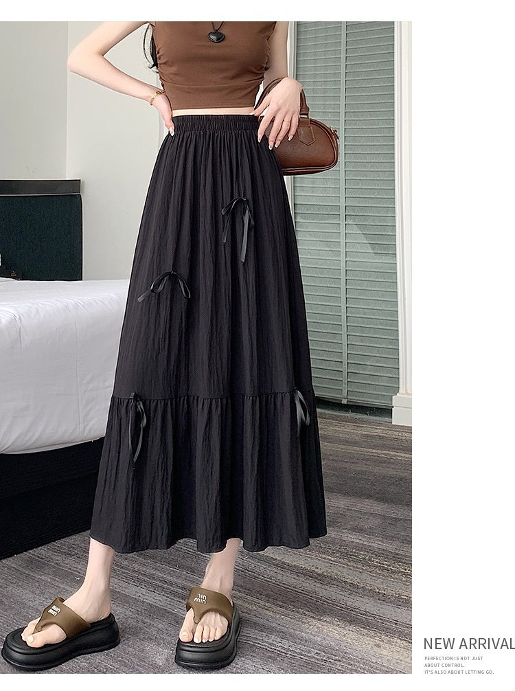 French Ballet Style Bow Layered Cake Dress Skirt For Women