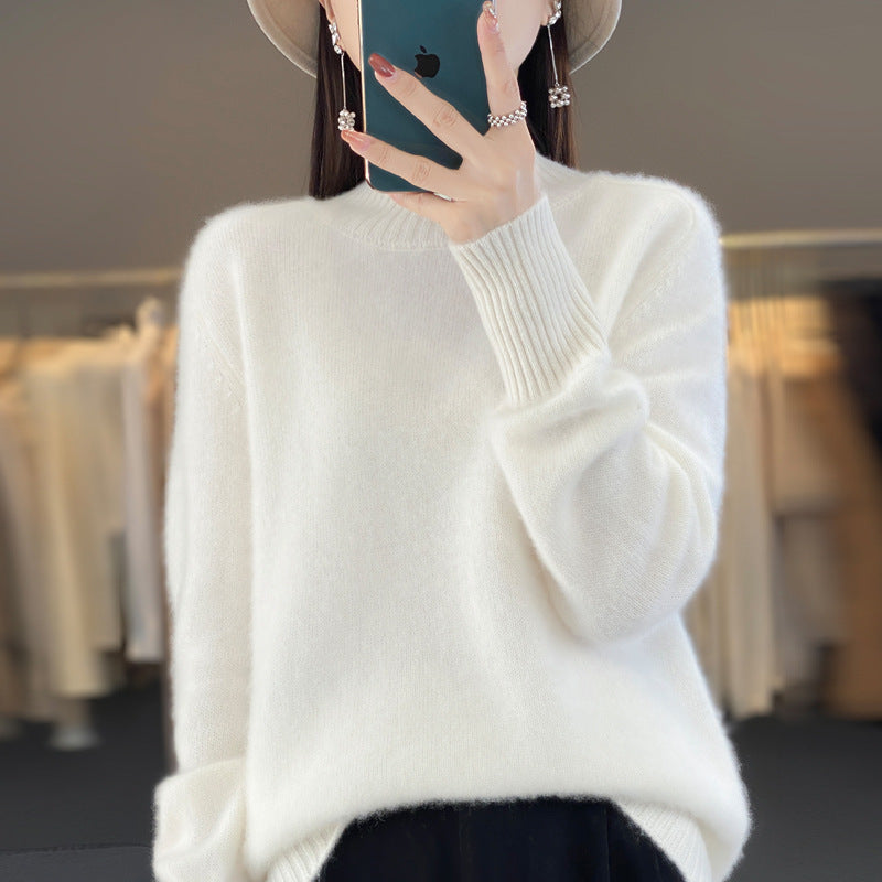 Women's Half Turtleneck Keep Warm Pure Color Cashmere