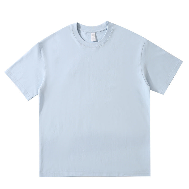 220g Round Neck Solid Color T-shirt Cotton Half Sleeve