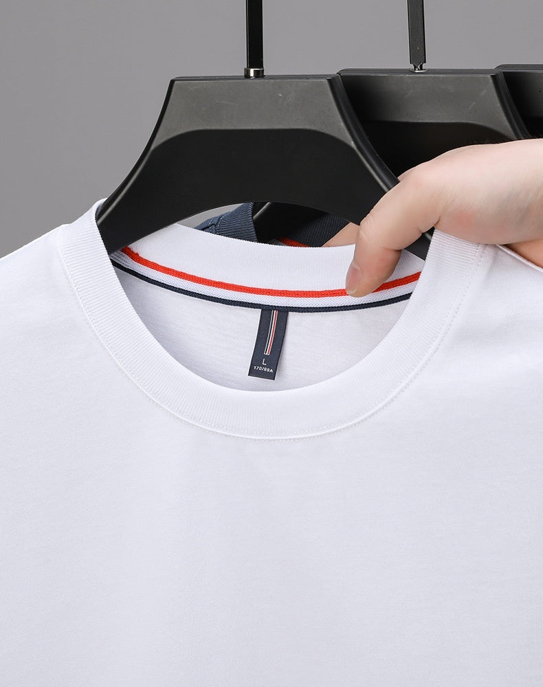 Round Neck Short Sleeve Men's T-shirt Casual Mercerized Cotton Bottoming Shirt