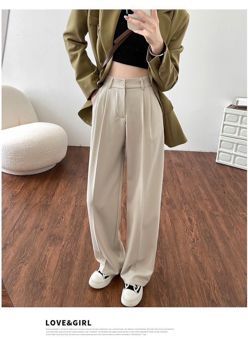 High-grade Loose Wide Leg High Waist Casual Straight-leg Suit Pants