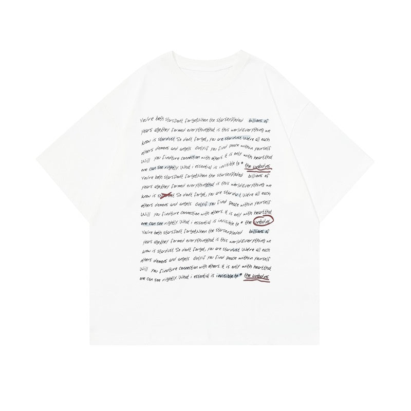 Men's 2024 Street Letters Vintage Print Short Sleeve