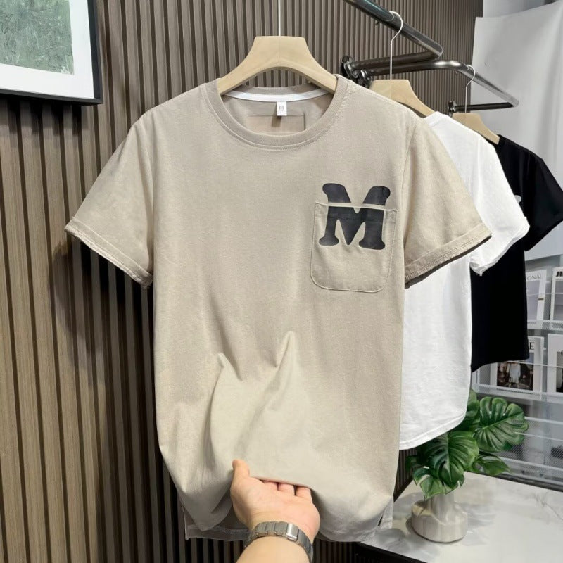 Short Sleeve Combed Cotton T-shirt Half Sleeve