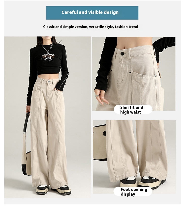 Personalized Street Style Loose Denim Trousers