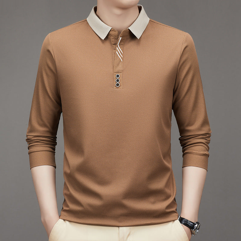 Men's New Polo Collar Casual Base Long Sleeve