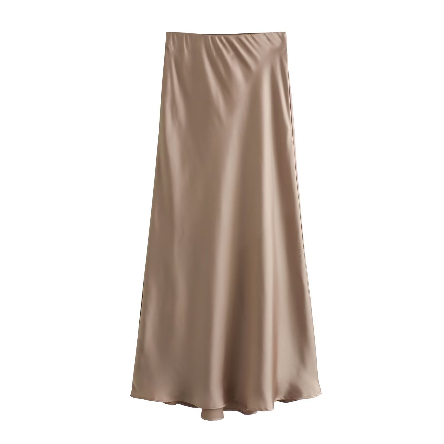 Foreign Trade Wholesale Women's French Fashion Silk Satin Texture High Waist Skirt