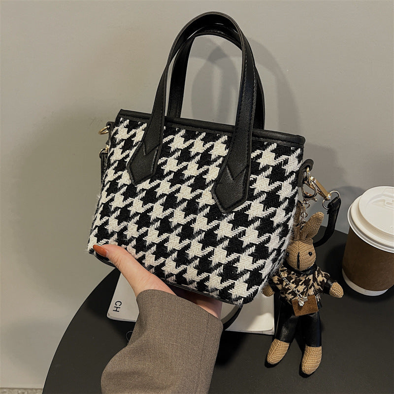 Fashion Houndstooth Shoulder Bags Portable Checkerboard Handbags All-match Messenger Bag Women Totes