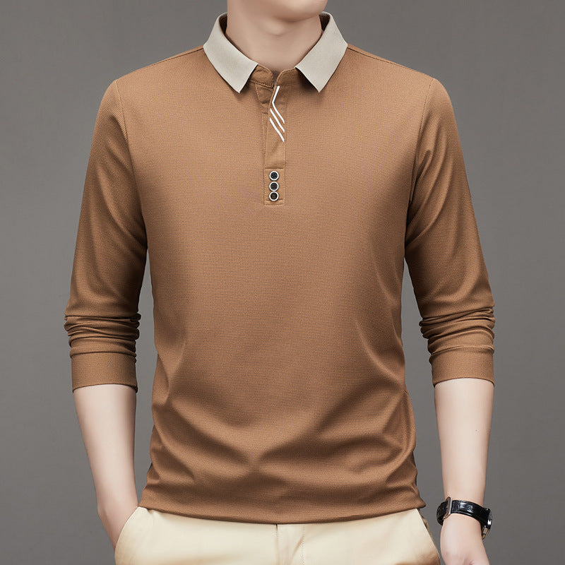 Men's New Polo Collar Casual Base Long Sleeve