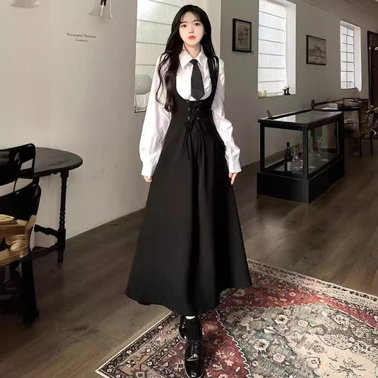 Fashion Preppy Style Uniform Suit Dress Women