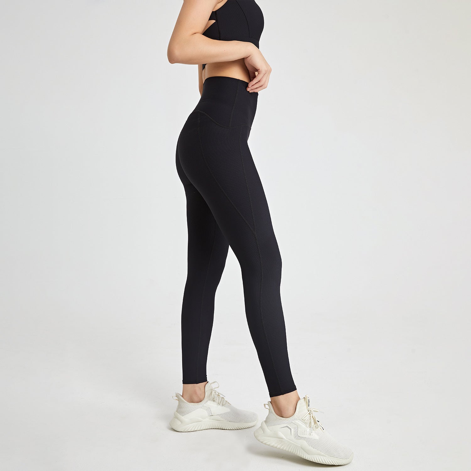 Rib Yoga Pants Women's High Waist Hip Lift Stretch