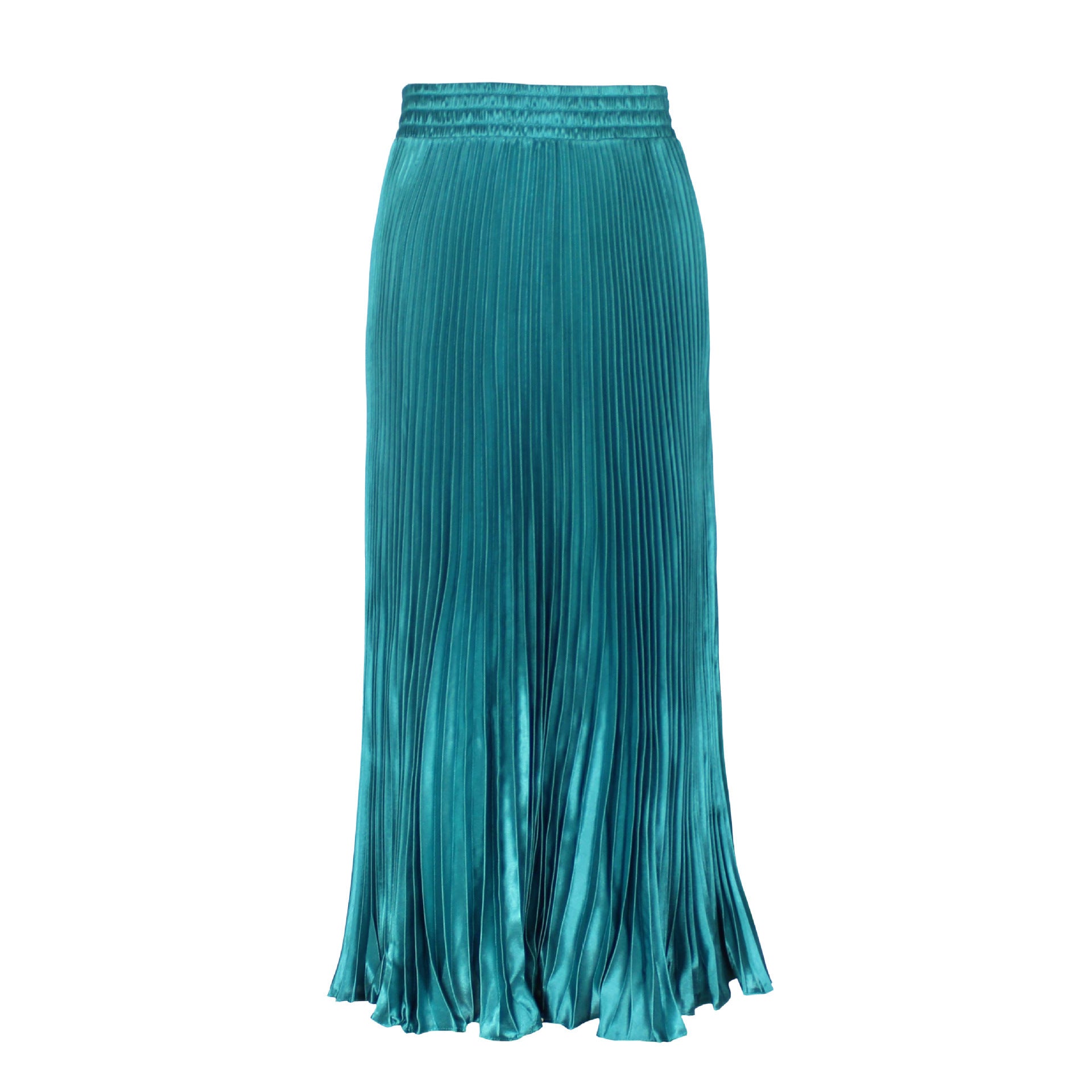 Satin Metallic Organ Pleated Skirt