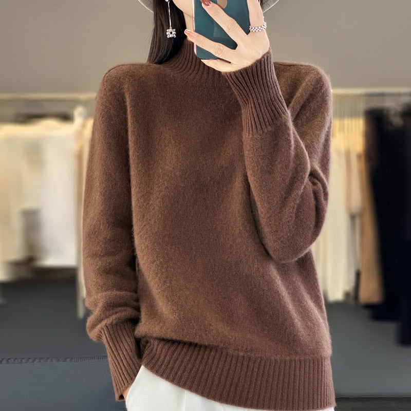 Women's Half Turtleneck Keep Warm Pure Color Cashmere