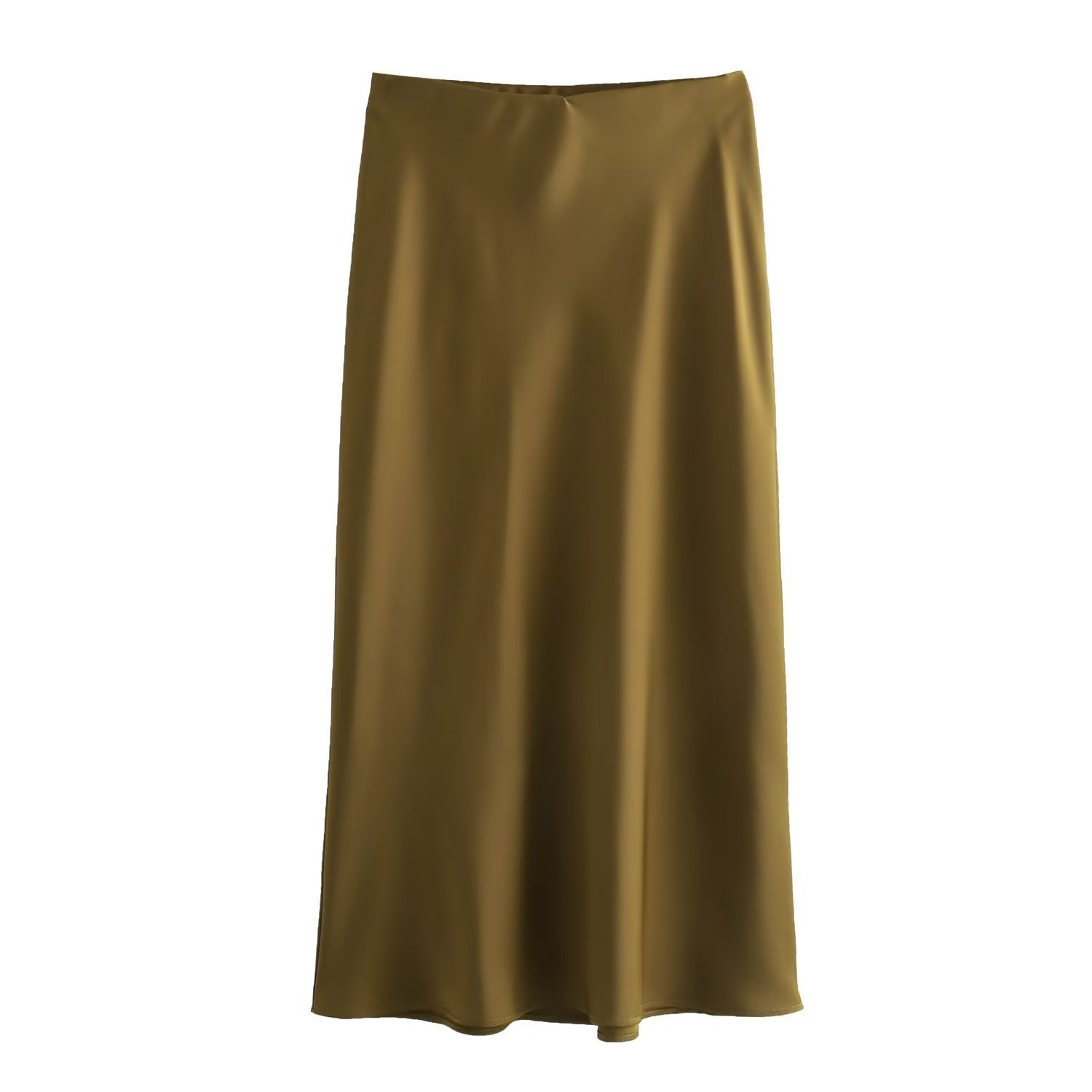 Foreign Trade Wholesale Women's French Fashion Silk Satin Texture High Waist Skirt