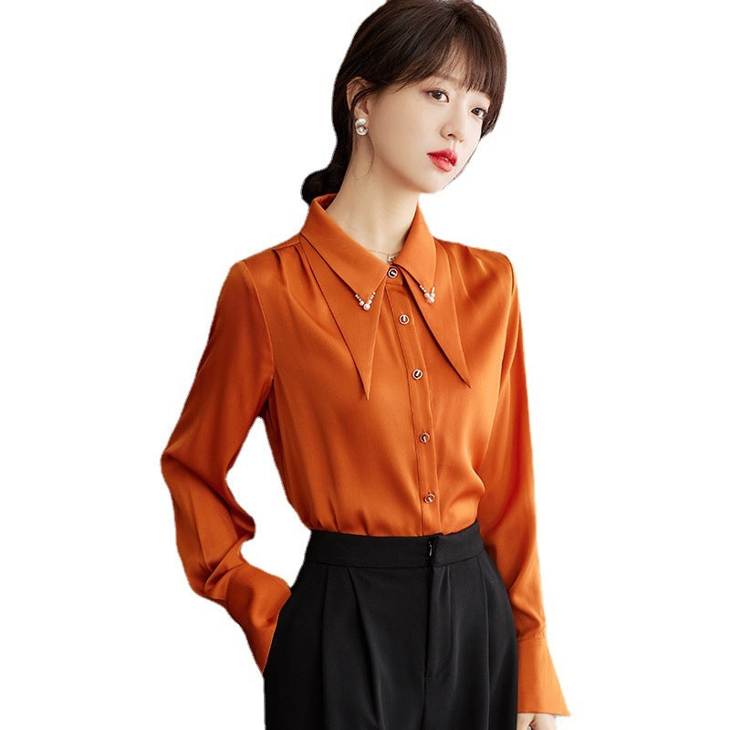 Women's High-grade Acetate Satin Shirt