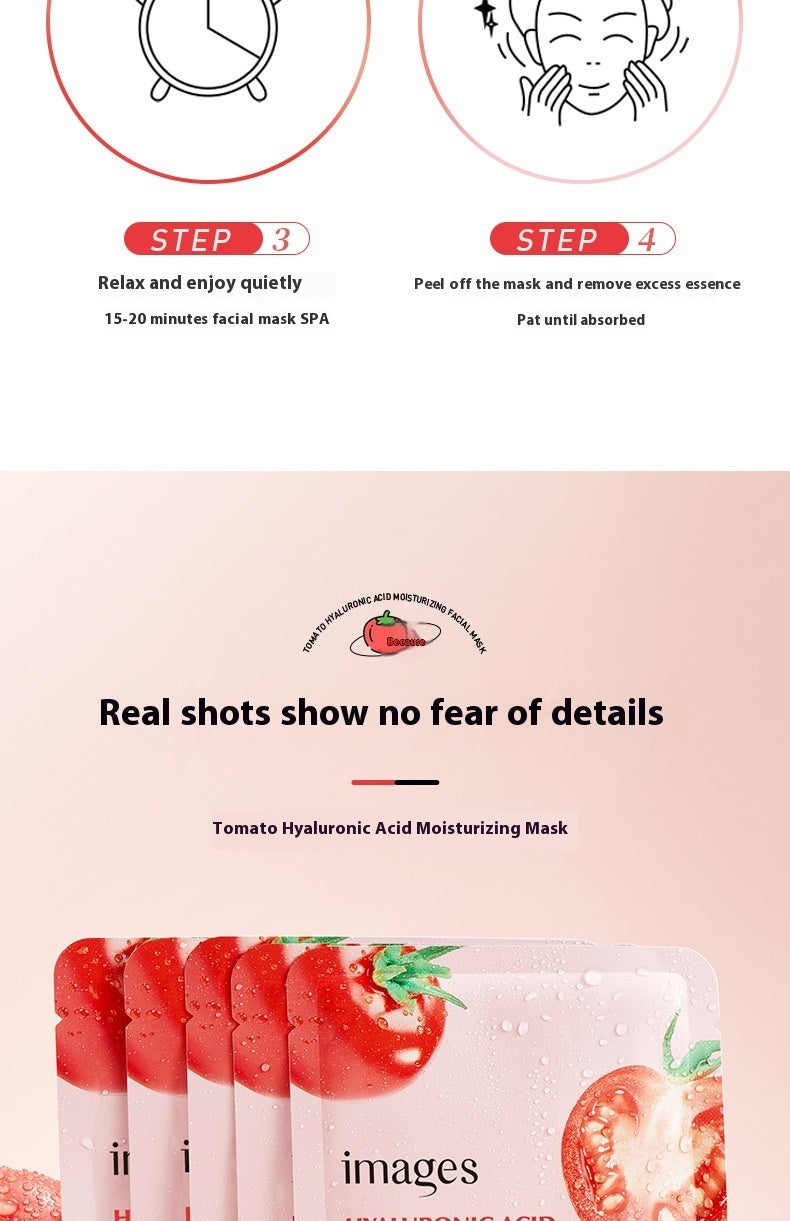 Moisturizing And Nourishing Brightening Skin Rejuvenation Breathable Tomato Hyaluronic Acid Moisturizing Mask