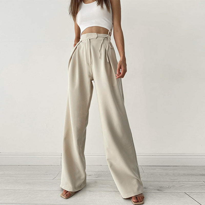 High Waist Trousers Loose Straight Wide Leg