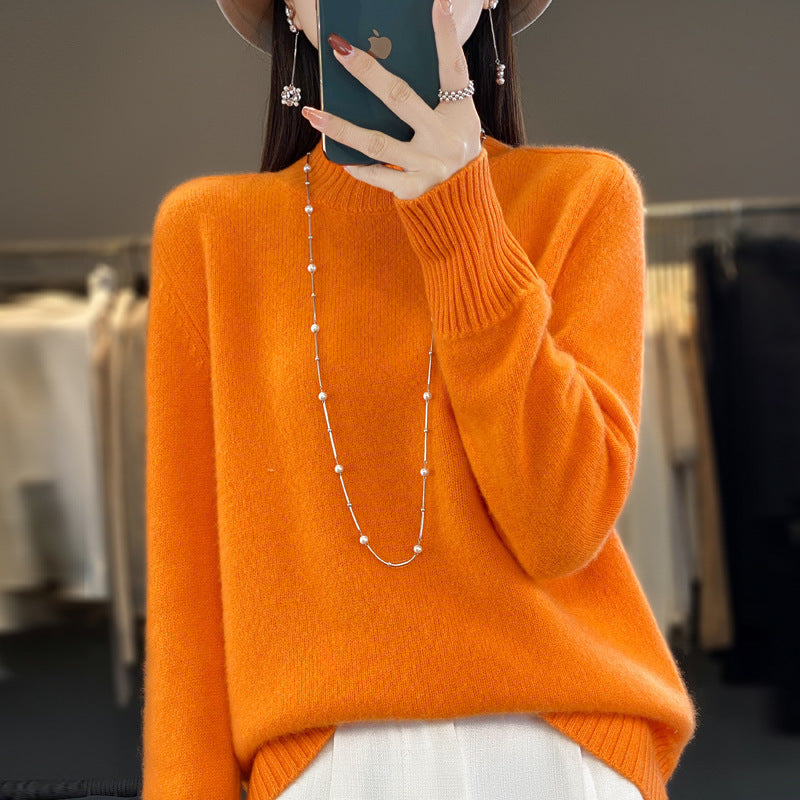 Women's Half Turtleneck Keep Warm Pure Color Cashmere