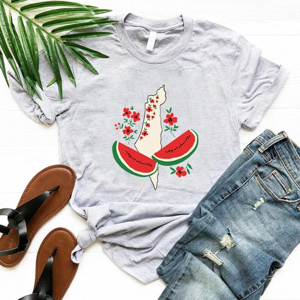 Pullover European And American Style Street Fashion Watermelon Printing Short Sleeve