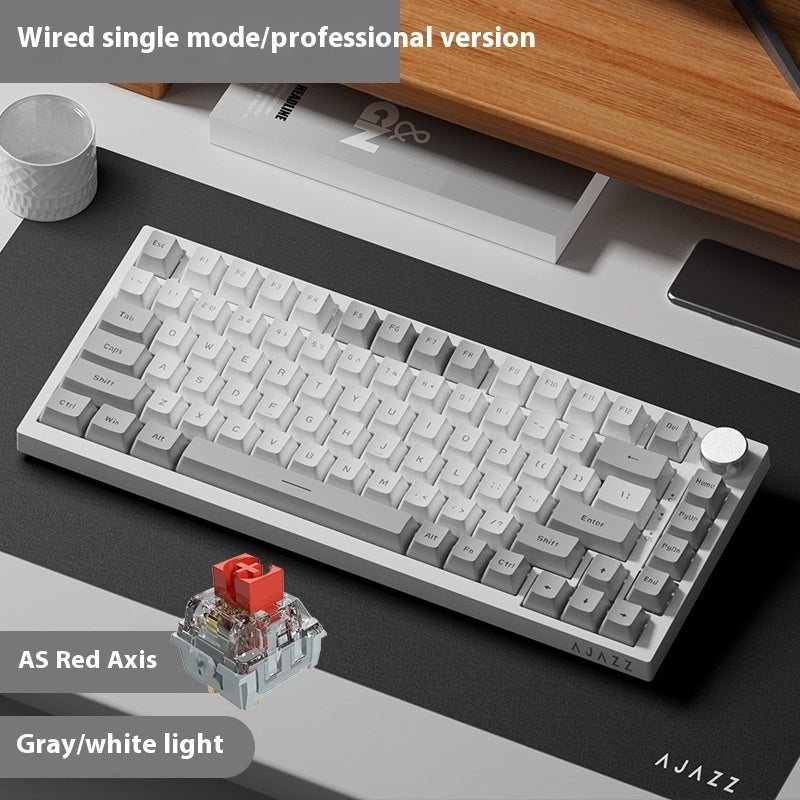 Wireless Bluetooth Three-model Mechanical Keyboard Customized Hot Plug T Game Side Carving