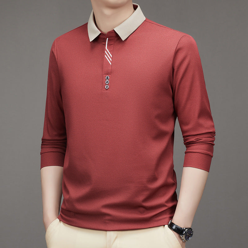 Men's New Polo Collar Casual Base Long Sleeve