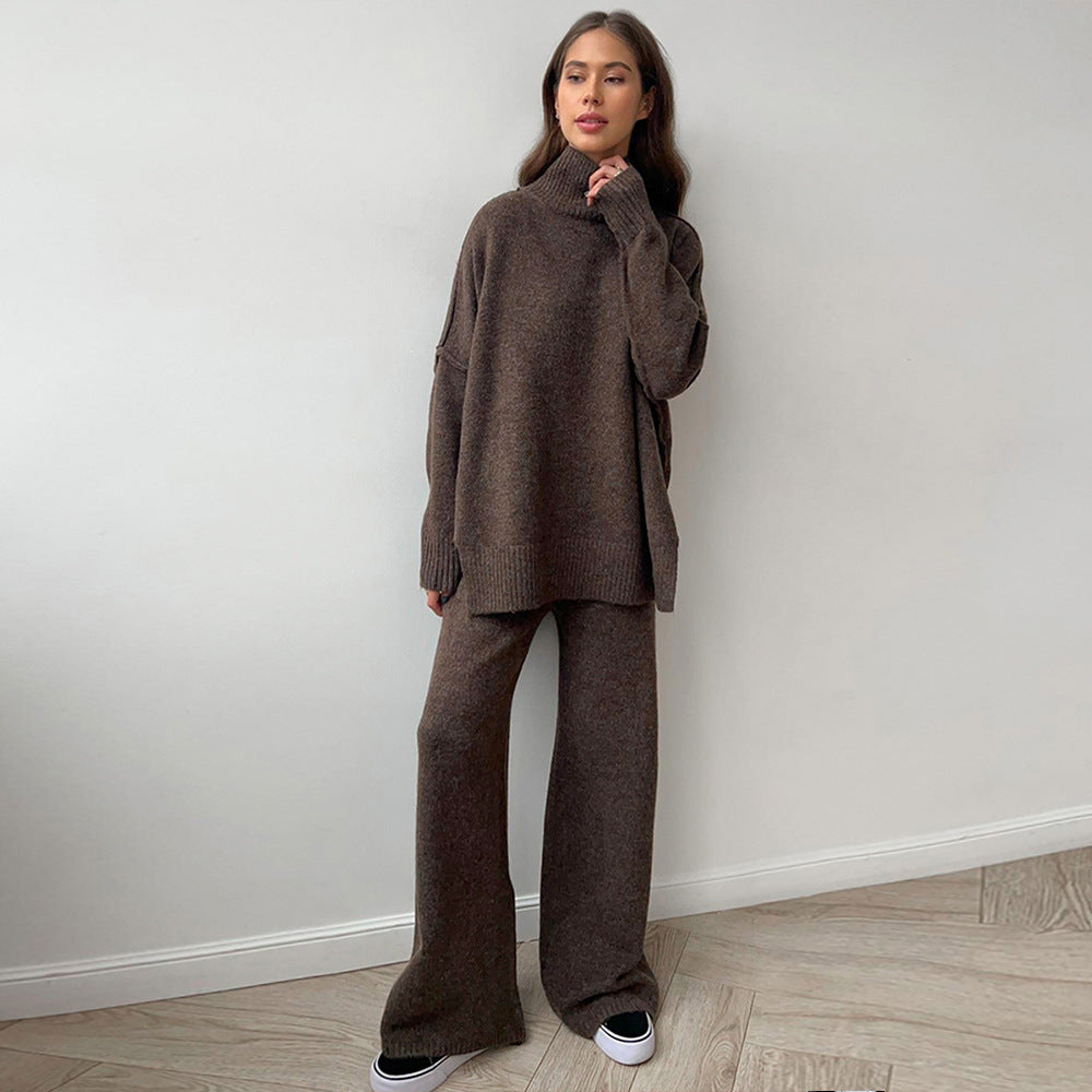 Loose Casual Lazy Thickened Knitting Trousers Suit